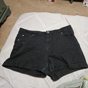 Black mid rise shorts